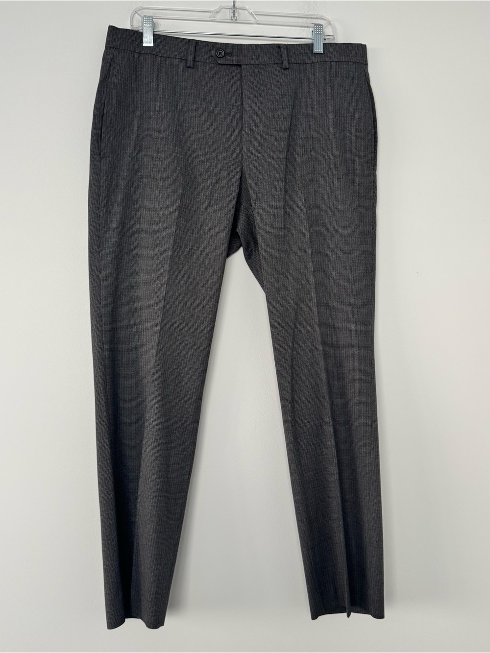 Lauren Ralph Lauren Dress Pants 34x30 Charcoal Gray Trouser Microgrid Work